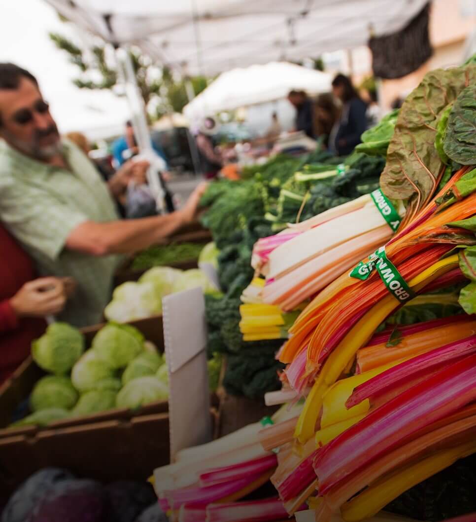 Fresh vegetables at the Downtown SLO Farmers' Market