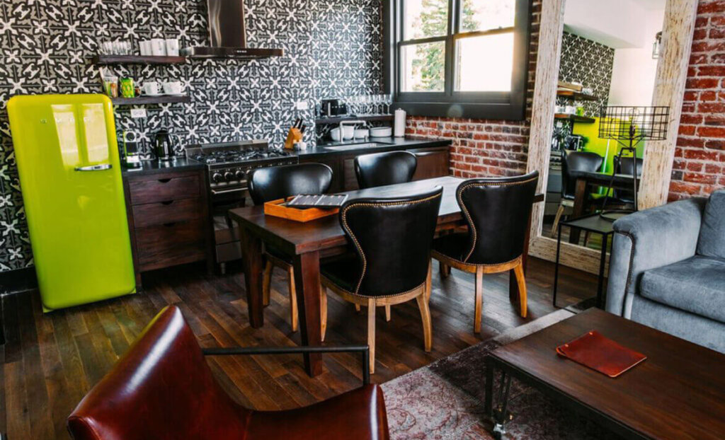 Dining Room and kitchen of SLO Brew Lofts
