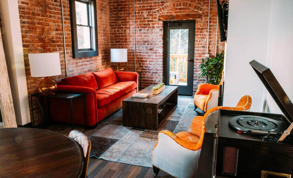 Living room of SLO Brew Lofts