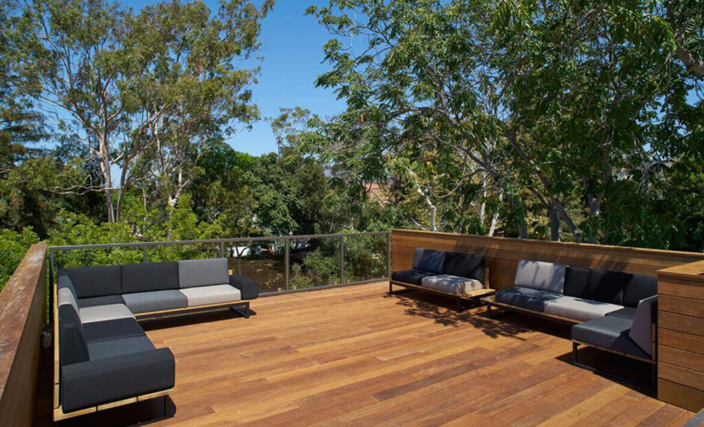 Rooftop patio of SLO Brew Lofts