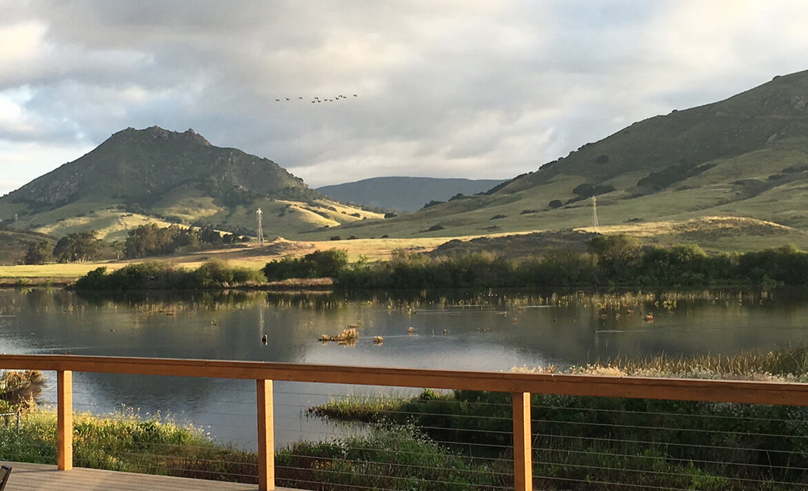 View of lake from SLO Lakeside Lodge