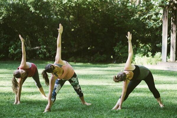 Triangle Pose at See Canyon Fruit Ranch