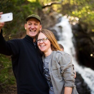 Res Canyon waterfall hike selfie