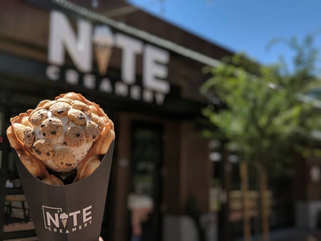 Nite Liquid Nitrogen Ice Cream in front of the creamery