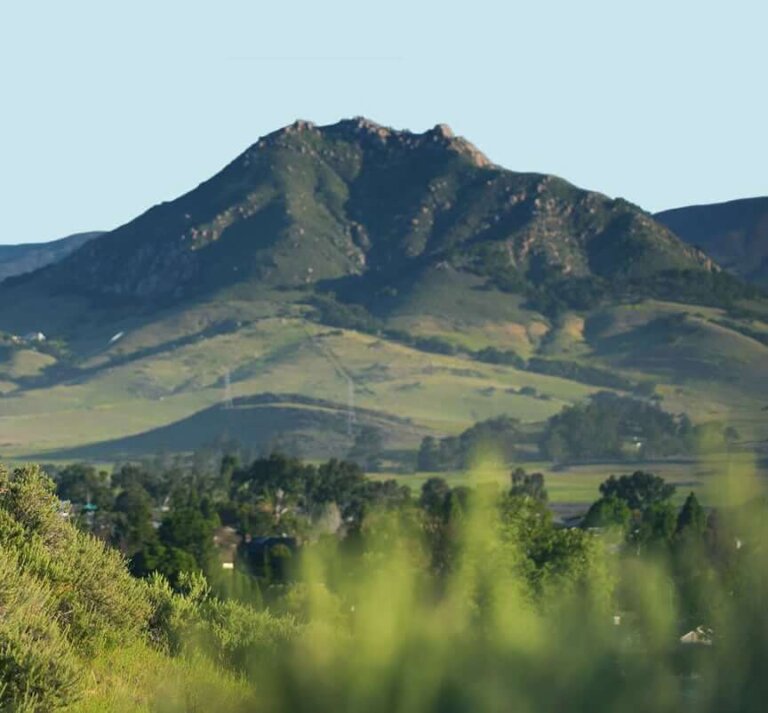 Distant green mountains in San Luis Obispo, California