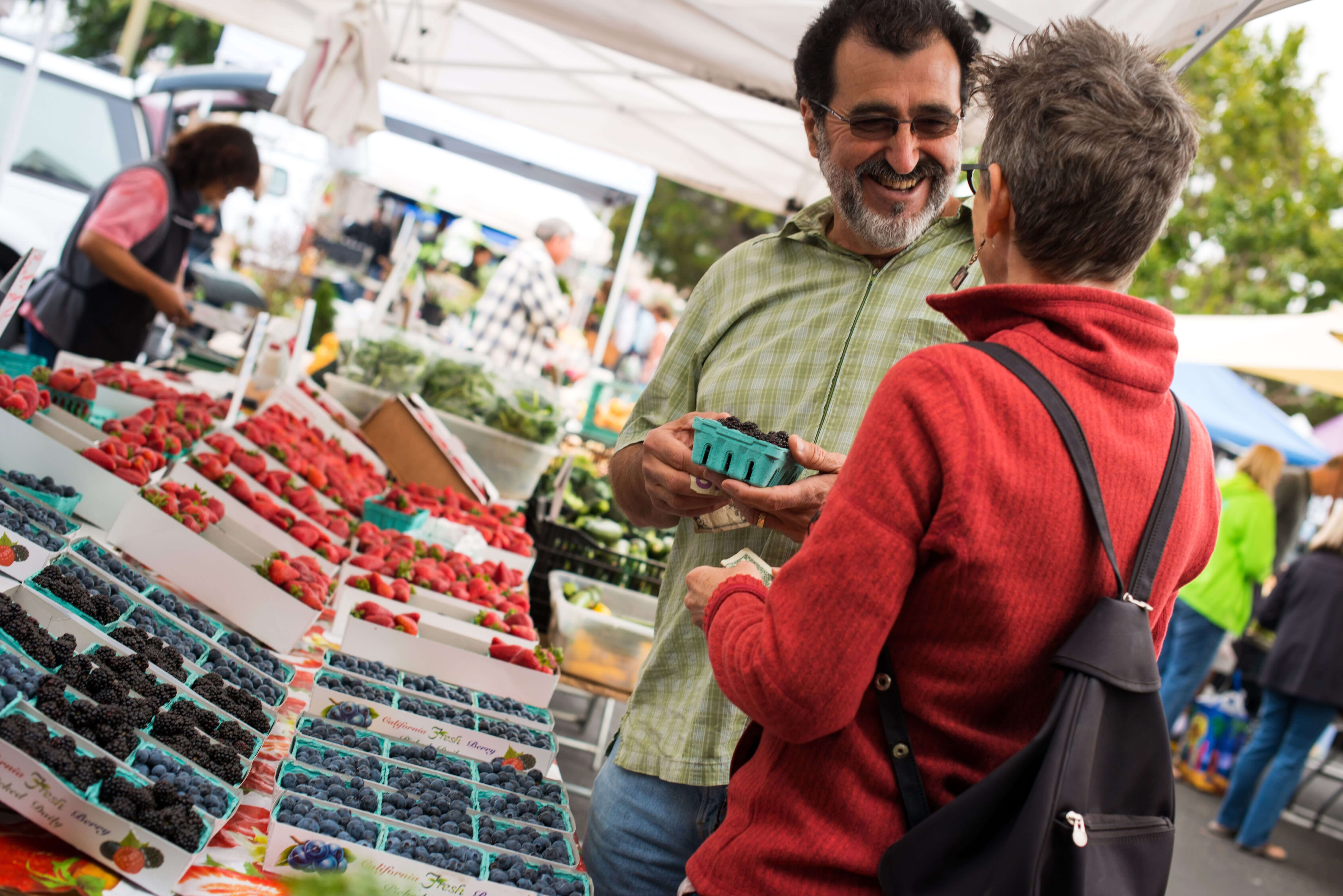 Couple at SLO Farmers' Market in Downtown SLO