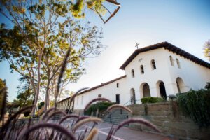 Photo of Mission Plaza in San Luis Obispo, California. 