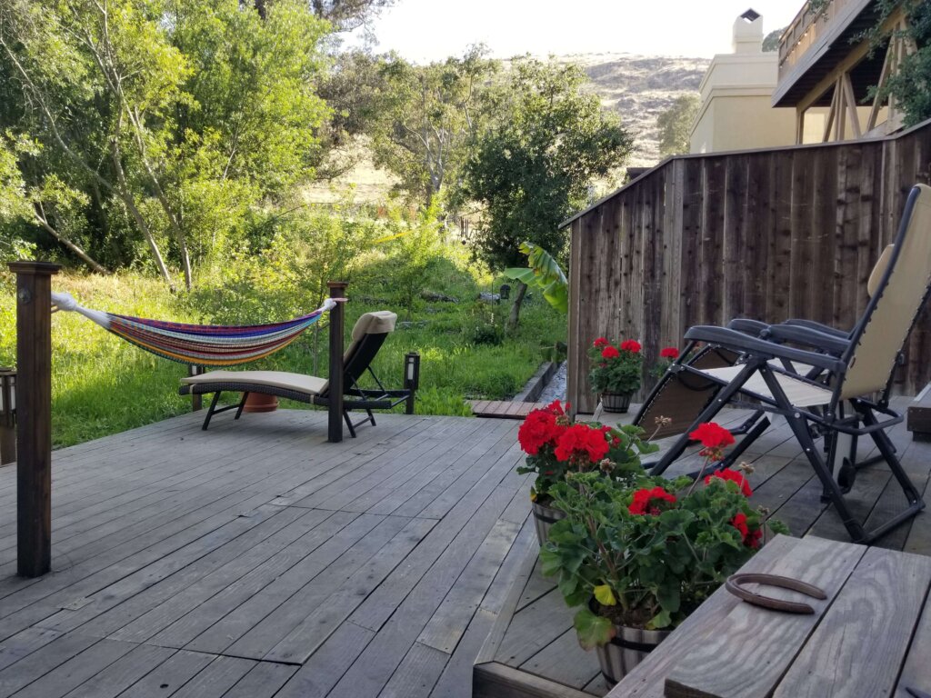 Bluerock Retreat Homestay Deck and Hammock in San Luis Obispo