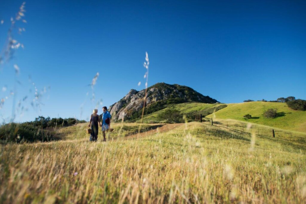 A couple strolling about the hills of San Luis Obispo, California