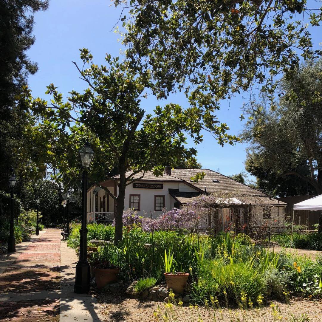 The front of the historic Dallidet Adobe and Gardens of San Luis Obispo