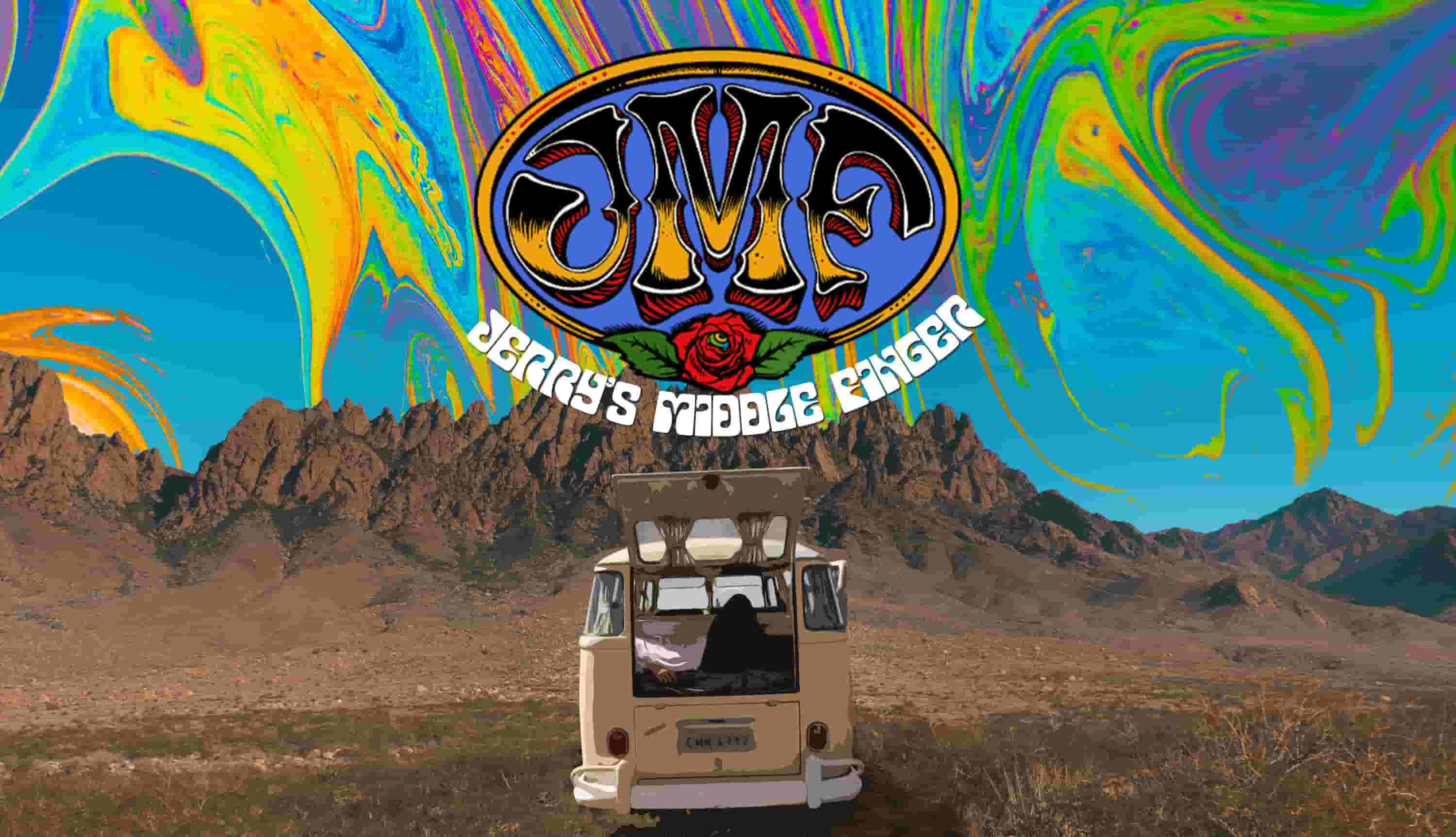 Jerry's Middle Finger tour poster with a van and the logo.