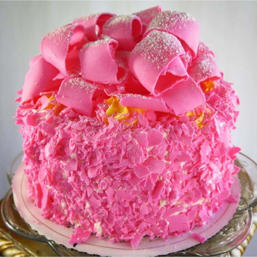 Pink Champagne cake from Madonna Inn in San Luis Obispo