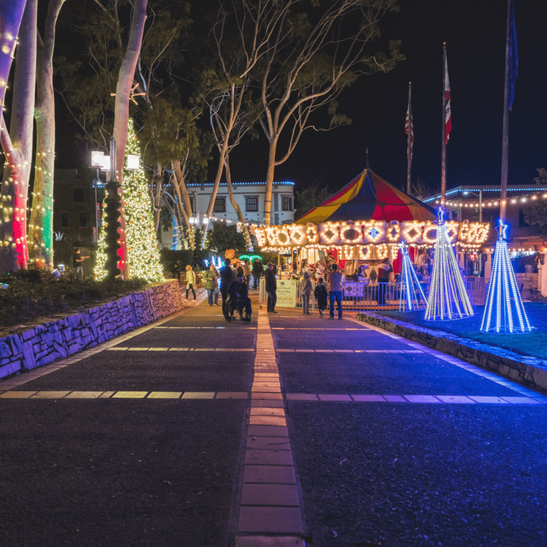 Holiday plaza in downtown SLO.