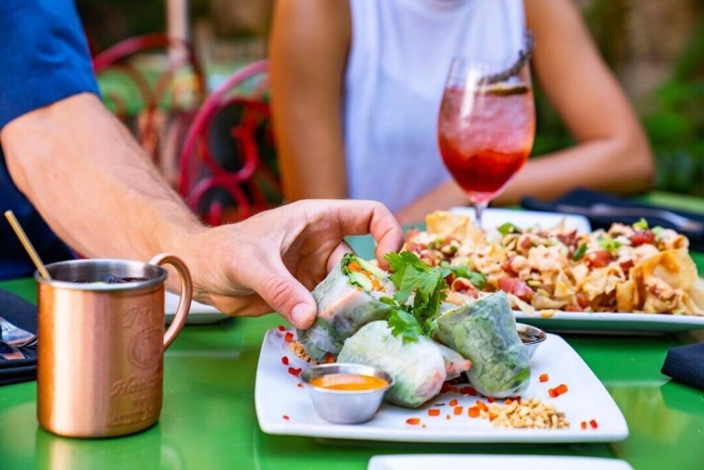 dining with friends at a san luis obispo restaurant