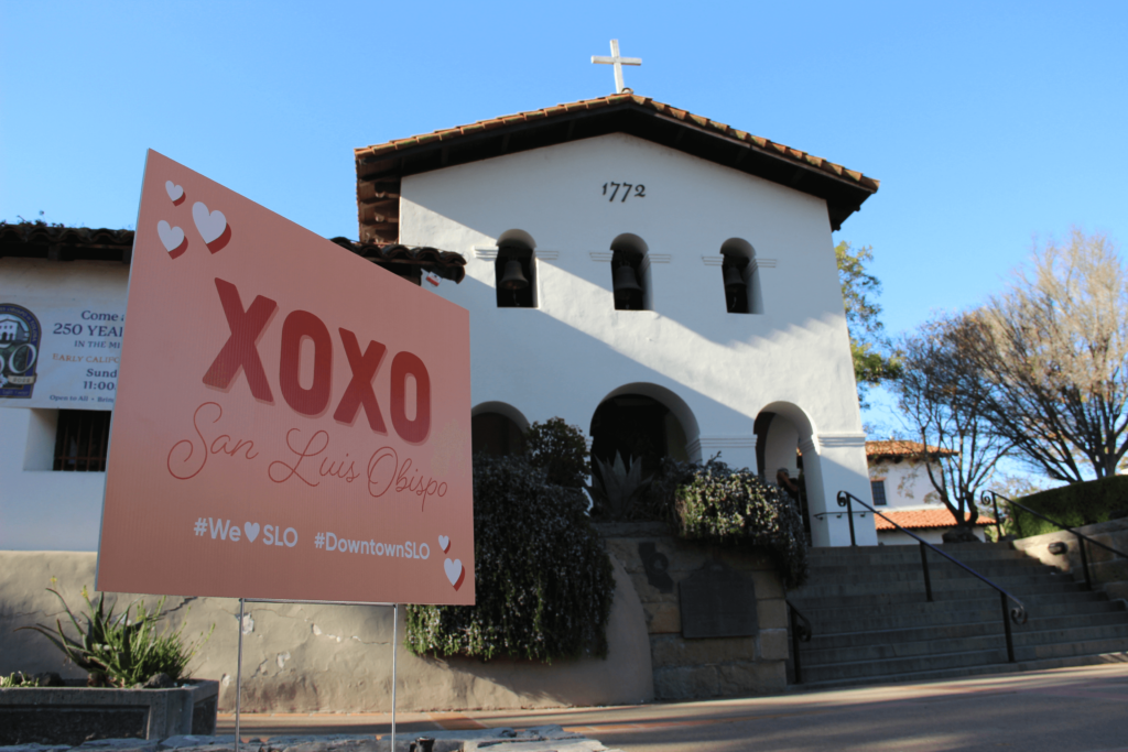 Visit mission plaza in san luis obispo to see the love local plaza pop-up.