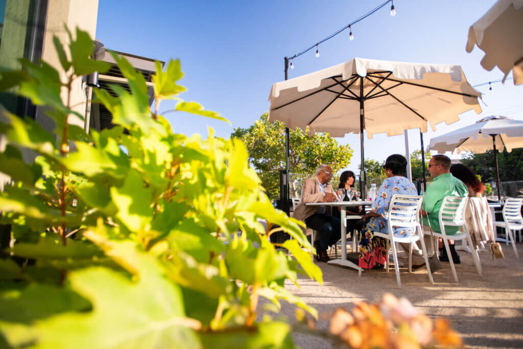 Outdoor dining with nice weather in slo