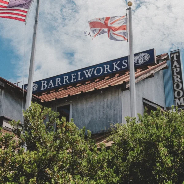 Barrelworks Taproom exterior with sign included